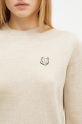 Вовняний светр Maison Kitsuné Bold Fox Head Patch бежевий MW00801KT1036