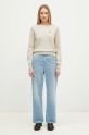 Maison Kitsuné woolen jumper Bold Fox Head Patch MW00801KT1036 beige