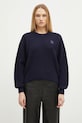 Maison Kitsuné maglione in lana Bold Fox Head Patch semplice blu navy LW00814KT1093