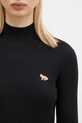 Maison Kitsuné sweter wełniany Baby Fox Patch czarny NW00807KT1091