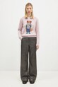 Maison Kitsuné maglione in lana Dressed Fox Intarsia NW00809KH0002 rosa