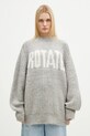 Вовняний светр Rotate Knitted Logo меланж сірий 1137491789