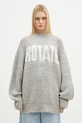 Rotate sweter wełniany Knitted Logo okrągły szary 1137491789