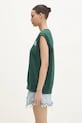Sporty & Rich gilè in cotone Yankees Serif V-Neck ST045505300GR10 verde AW24