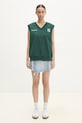Sporty & Rich gilè in cotone Yankees Serif V-Neck ST045505300GR10 verde
