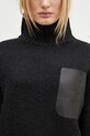 Vuneni pulover JW Anderson Leather Patch Pocket Jumper crna KW1292.YN0367.999