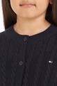 Tommy Hilfiger kardigan bawełniany dziecięcy KG0KG08076.9BYH granatowy