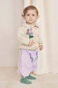 Bobo Choses cardigan din bumbac pentru bebeluși Pansy Flower model fin alb 224AB089