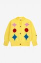 Дитячий кардиган з домішкою вовни Bobo Choses Sparkles 224AC123 жовтий AW24