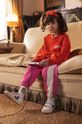 Mini Rodini sweter bawełniany dziecięcy Coucou aplikacja pomarańczowy 2472010442