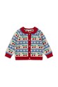 Detský vlnený kardigan Konges Sløjd BELOU KNIT CARDIGAN KS101424 modrá AW24