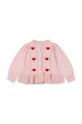 Konges Sløjd kardigan bawełniany dziecięcy SOLEIL KNIT CARDIGAN GOTS KS101687 różowy AW24