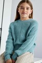 Mayoral sweter z domieszką wełny dziecięcy z domieszką wełny turkusowy 7303.8B.Junior.9BYH