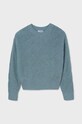 Mayoral sweter z domieszką wełny dziecięcy 7303.8B.Junior.9BYH turkusowy AW24