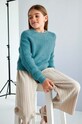 Mayoral sweter z domieszką wełny dziecięcy 7303.8B.Junior.9BYH turkusowy
