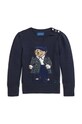 Детский хлопковый свитер Polo Ralph Lauren 312951750001 тёмно-синий AW24