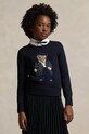 Detský bavlnený sveter Polo Ralph Lauren stredne hrubá tmavomodrá 313951750001