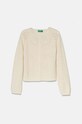 United Colors of Benetton cardigan cu amestec de lână pentru copii uni bej 1076G500J.P.Seasonal
