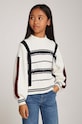 Tommy Hilfiger gyerek gyapjúkeverékből készült pulóver mintás bézs KG0KG08158.9BYH.