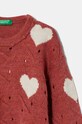 Fete United Colors of Benetton pulover pentru copii din amestec de lana 1076H102A.P.Seasonal roz