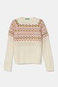 Dječji pulover s postotkom vune United Colors of Benetton Planet friendly bež 1176Q107K.G.Seasonal