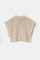 United Colors of Benetton poncho de lână pentru copii 115HGU004.P.Seasonal bej AW24