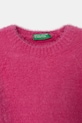 Fete United Colors of Benetton pulover copii 19BAG100Q.P.Seasonal roz