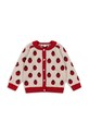 Παιδική μάλλινη ζακέτα Konges Sløjd BELOU KNIT CARDIGAN KS102221 κόκκινο AW24
