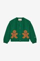 Дитячий кардиган з домішкою вовни Bobo Choses Gingerbread 224FB005 зелений AW24