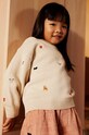 Liewood pulover copii Orlane Embroidery Knit Jumper cu modele bej LW19159