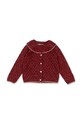Dětský svetr Konges Sløjd HOLIDAY KNIT CARDIGAN tenká červená KS101994