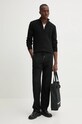 Sveter Bruuns Bazaar SimonBBNovel knit BBM2398 čierna AW24