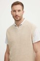 Calvin Klein kamizelka lniana beżowy K10K113494