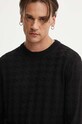 HUGO sweter bawełniany czarny 50516620