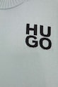 HUGO sweter bawełniany 50516617 turkusowy