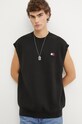 Бавовняна жилетка Tommy Jeans чорний DM0DM19194
