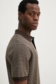 Памучна тениска с яка Levi's кафяв A7294