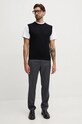 United Colors of Benetton kamizelka wełniana 11AHU105Z czarny AW25