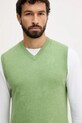United Colors of Benetton kamizelka wełniana zielony 1002U400L