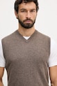 Шерстяной жилет United Colors of Benetton коричневый 1002U400L