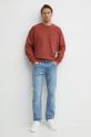 Βαμβακερή μπλούζα United Colors of Benetton 3P0VU1095 πορτοκαλί AW24