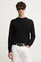 Kašmírový svetr United Colors of Benetton kulatý černá 1033U105S
