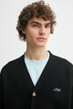 Drôle de Monsieur kardigan wełniany Le Cardigan Drôle czarny PERM.CA123.WO007.BL