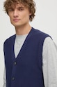 Vlnená vesta United Colors of Benetton tmavomodrá 1344U601H