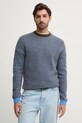 United Colors of Benetton sweter wełniany okrągły niebieski 103AK108O