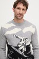 Шерстяной свитер United Colors of Benetton серый 1244K108R