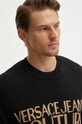 Шерстяной свитер Versace Jeans Couture чёрный 77GAFM01.CMH80