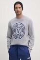 Вовняний светр Versace Jeans Couture вовна блакитний 77GAFM02.CMH42