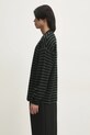 Wood Wood maglione in lana Tya Striped Oversized Jumper 10315502.4159 verde AW24