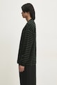 Μάλλινο πουλόβερ Wood Wood Tya Striped Oversized Jumper 10315502.4159 πράσινο AW24